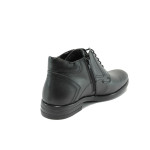 Черни мъжки боти, естествена кожа - елегантни обувки за есента и зимата N 10007664