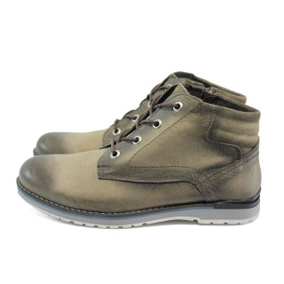 Бежови мъжки боти, естествен набук - всекидневни обувки за есента и зимата N 10007663