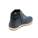 Сини мъжки боти, естествен набук - ежедневни обувки за есента и зимата N 10007746