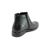 Черни мъжки боти, естествена кожа - официални обувки за есента и зимата N 10007751