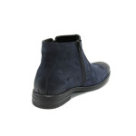 Сини мъжки боти, естествен набук - официални обувки за есента и зимата N 10007750