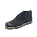 Сини мъжки боти, естествен набук - всекидневни обувки за есента и зимата N 10007390