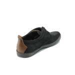 Ежедневни черни мъжки обувки от естествена кожа - набук