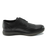 Анатомични черни мъжки обувки, естествена кожа - всекидневни обувки за есента и зимата N 10007282