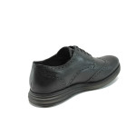 Анатомични черни мъжки обувки, естествена кожа - всекидневни обувки за есента и зимата N 10007282