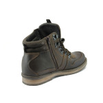 Кафяви мъжки боти, естествена кожа - всекидневни обувки за есента и зимата N 10007475