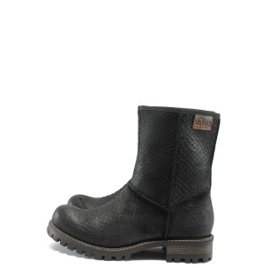 Черни дамски боти S.Oliver с грайфер, от естествена кожа