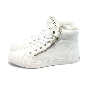 Бели високи дамски кецове Marco Tozzi