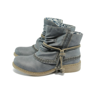 Сини летни дамски боти с ортопедични стелки Rieker 75673-14 синKP