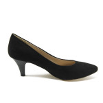 Черни велурени обувки с удобен среден ток Tamaris 1-22415-24 черенKP