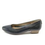 Удобни сини дамски обувки с нисък ток Jana 8-22200-24 т.синKP