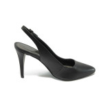 Черни дамски обувки с отворени пети и висок ток Marco Tozzi 2-29605-24 черенKP