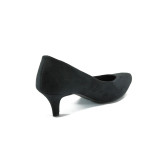 Велурени черни дамски обувки с удобен ток Marco Tozzi 2-22400-24 черенKP