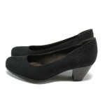Черни велурени дамски обувки