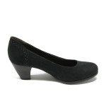 Черни велурени дамски обувки