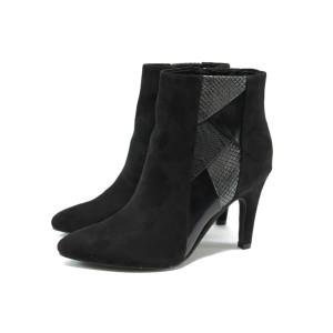 Черни дамски боти с висок ток Marco Tozzi