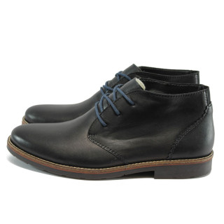 Черни мъжки боти, естествена кожа - всекидневни обувки за есента и зимата N 10007404