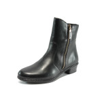 Черни дамски боти, естествена кожа - всекидневни обувки за есента и зимата N 10007407