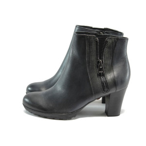 Сиви дамски боти, естествена кожа - елегантни обувки за есента и зимата N 10007442