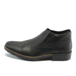 Черни мъжки боти, естествена кожа - всекидневни обувки за есента и зимата N 10007619