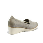 Бежови ортопедични дамски обувки с платформа, естествена кожа - всекидневни обувки за пролетта и есента N 10007812