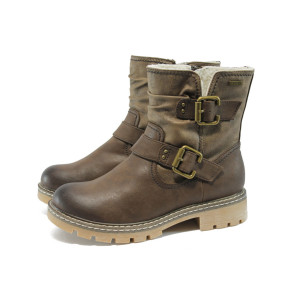 Кафяви дамски боти с грайфер