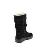 Черни дамски боти, естествен велур - всекидневни обувки за есента и зимата N 10007367
