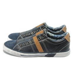 Сини мъжки обувки спортно-елегантни с мемори стелки S.Oliver 5-14600-24 т.синKP