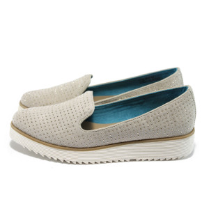 Бежови дамски спортни обувки с мемори стелки S.Oliver 5-24602-24 бежовKP