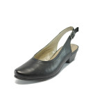 Черни дамски обувки с отворени пети и нисък ток - анатомични Remonte R7103-01 черенKP