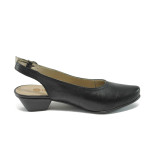 Черни дамски обувки с отворени пети и нисък ток - анатомични Remonte R7103-01 черенKP