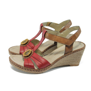 Червени дамски сандали - анатомични Remonte D6752-80 червенKP