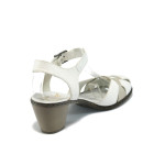 Бели дамски сандали с удобен ток Rieker 40968-80 бялKP