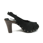 Черни дамски сандали с висок ток и скрита платформа S.Oliver 5-28337-24 черенKP