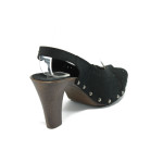 Черни дамски сандали с висок ток и скрита платформа S.Oliver 5-28337-24 черенKP