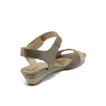 Удобни дамски сандали с ниска платформа, от кафява естествена кожа Jana 8-28200-24 кафявKP