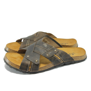 Кафяви мъжки чехли - ортопедични S.Oliver 5-17204-24 кафеKP