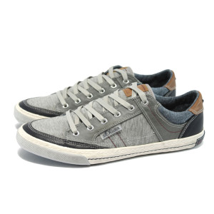 Сиви спортни мъжки обувки с мемори стелки