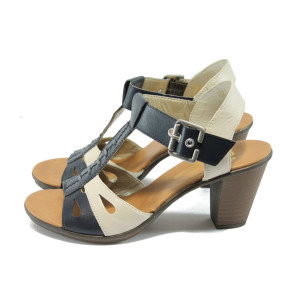 Стилни дамски сандали с висок дебел ток