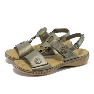 Равни дамски сандали, естествена кожа