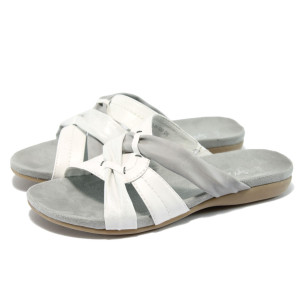 Удобни бели дамски чехли Jana 8-27161-24 бялKP