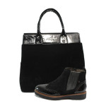 Черен комплект обувки и чанта - отличен избор за есента и зимата N 10007416