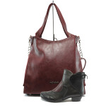 Винен комплект обувки и чанта - отличен избор за есента и зимата N 10007425