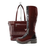 Винен комплект обувки и чанта - за есента и зимата N 10007560