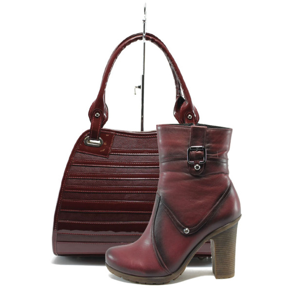 Винен комплект обувки и чанта - елегантност и удобство N 10007736