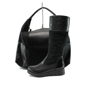 Черен комплект обувки и чанта - елегантност и удобство N 10007742