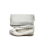 Бели дамски обувки и чанта комплект Jana 8-22168-24 и ИО 30 бялKP