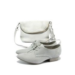 Бели дамски обувки и чанта комплект Marco Tozzi 2-23300-24 и ИО 28 бялKP