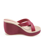 Розови дамски чехли, pvc материя - всекидневни обувки за лятото N 10008589