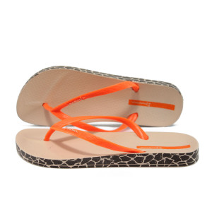 Анатомични оранжеви дамски чехли, pvc материя - всекидневни обувки за лятото N 10008604